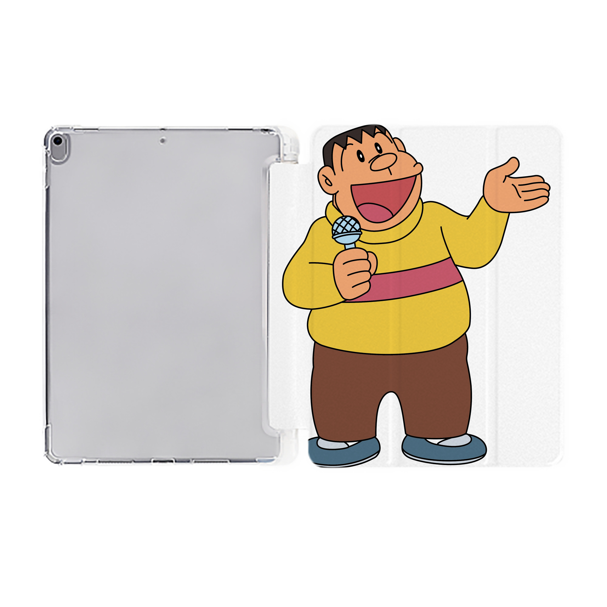 （画像用） ドラえもん 剛田武 Doraemon Gouta Takeshi IPad ケース ペン収納付き 三つ折りスタンド PUレザー×シリコン 対応機種9.5/10.5/10.9インチ